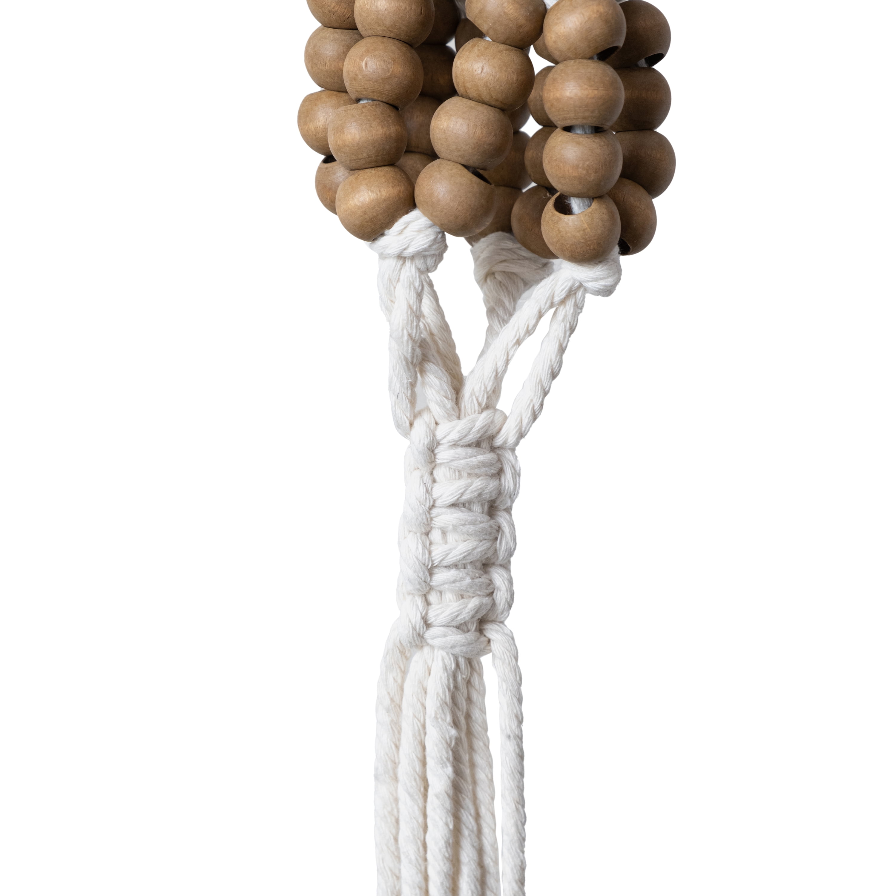 Better Homes & Gardens Wood Brown Beaded Plant Hanger, 1 Count