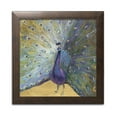 thumbnail image 2 of Gango Home Decor Contemporary Purple & Gold Peacock; One 12x12in Art Print in Brown Frame, 2 of 4