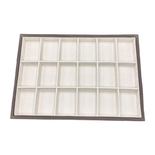 Bandeja para joyas, adorno para mamá, regalo, versátil, portátil, de madera, práctico estuche de almacenamiento. 18 compartimentos