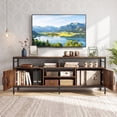 thumbnail image 6 of Industrial TV Stand for 55"/60"/65" Inch TVs with Adjustable Shelf, Entertainment Centre with 2 Door & Open Shelf, Rustic Brown, 6 of 10