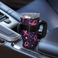 thumbnail image 5 of 40oz Tumbler,Pink Breast Cancer Insulated Tumblers with Removable Handle,Stainless Steel Double Vacuum Coffee Tumbler Cup with Straw for Home,Office,Travel,Party, 5 of 5