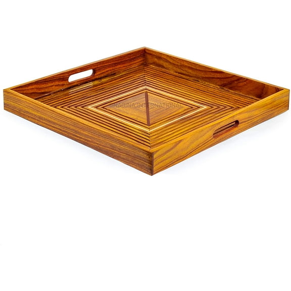 Nagina International Elegant Wood Crafted Premium Kitchen Dinner Serving Decorative Tray