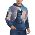 thumbnail image 2 of Naloa Cloud Wolf Men's Casual Hooded Collar Drawstring Hoodies Pullover Sweatshirts Casual Long Sleeve Shirts-4X-Large, 2 of 7