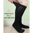 thumbnail image 5 of LOFIR Bamboo Viscose Diabetic Socks for Men Women, Extra Wide Non-Binding Moisture-Wicking Neuropathy Socks, 6 Pairs Seamless Knee High Socks, Size 9-11, Black, 5 of 7