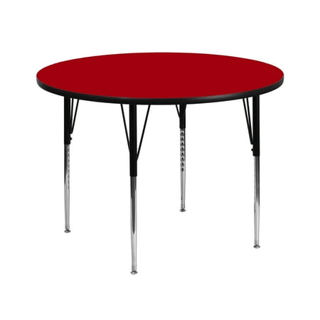 UPC: 0847254024921 | Flash Furniture Wren 42 Round Red Thermal Laminate Activity Table – Standard Height Adjustable Legs