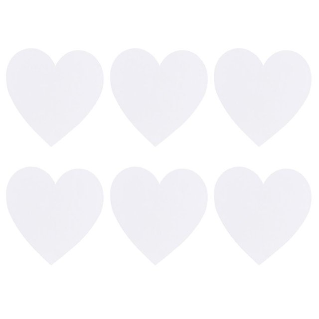 6 Pcs White Primer Canvases Painting Heart- Shaped Canva Cotton Painting Board Art Panels