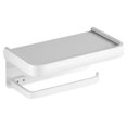 thumbnail image 1 of Decoración elegante para el baño, soporte para papel higiénico de acero inoxidable a prueba de óxido con estante para teléfono para un acceso rápido, espacio adicional y opción de montaje adhesivo, 1 of 5