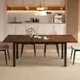 thumbnail image 3 of Modern Extendable Dining Table for 4-6, 63" Farmhouse Kitchen Table, Rectangular Dining Room Tables for Dining, Kitchen, Office, Living Room, Wooden Tables, Space Saving (Espresso), 3 of 16