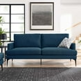thumbnail image 3 of Modway Evermore Metal and Upholstered Fabric Sofa in Azure Blue, 3 of 5
