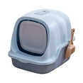 thumbnail image 5 of Enclosed Cat Litter Pan Splashproof for Indoor Cats Cat Litter Tray Cat Toilet Easy Clean for Small and Medium Cats with Blue, 5 of 8