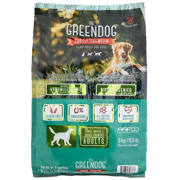 The Green Dog: Super Premium - Adult Regular Bite - 6.6 Lb Bag Dog Food - Plant Based Protein, Vegan Dry Pet Kibble, Gluten Free, Complete Nutrition