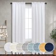 thumbnail image 1 of Pure White Curtains 38 Inch Wide for Bedroom 2 Panels Set Rod Pocket Privacy Draperies Cotton Textured Light Filtering White Linen Boho Curtains for Living Room Rustic Farmhouse Decor 38W x 84L, 1 of 8