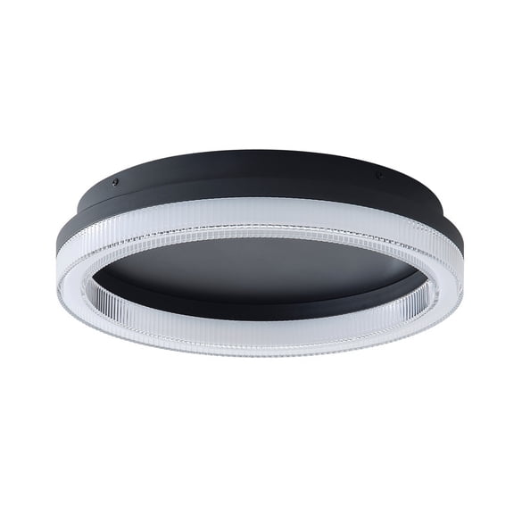 15.75" Classic LED Flush Mount Ceiling Light – Black Round Light Fixture 30W, Dimmable for Bedroom, Kitchen, Hallway