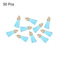 thumbnail image 3 of Uxcell 50 Pack Leather Tassel Keychain Charm Bulk with Cap for DIY, Sky Blue, 3 of 6