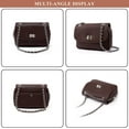 thumbnail image 2 of Women's Stylish Sling Bag Genuine Leather Retro Crossbody Flap Handbag and Purse Casual Shoulder Bag with Chain Strap, 2 of 7