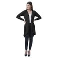 thumbnail image 2 of Moomaya Womens Full Sleeve Hi-Lo Shrug Rounded Hem Long Cotton Summer Cardigan, 2 of 7