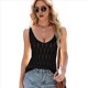 thumbnail image 2 of Camisetas Sin Mangas de Punto para Mujer, con Cuello en V y Ojales, Camisetas Básicas de Verano, Modernas, Informales, Ajustadas Negro M, 2 of 9