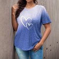 thumbnail image 2 of Posijego Hauts Grande Taille pour Femmes avec Imprimé Graphique Cœur Manches Courtes T-Shirts d'Été Tunique pour Femmes, 2 of 7