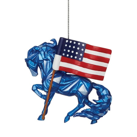 Enesco Trail of Painted Ponies Wild Blue Remembering 9/11 Hanging Ornament 2.6 Inch Multicolor