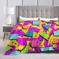 thumbnail image 5 of Retro 80s 90s Geometric Ultra-Soft Micro Fleece Blanket Throw All Seasons, Lightweight Warm for Bed or Couch, 5 of 6