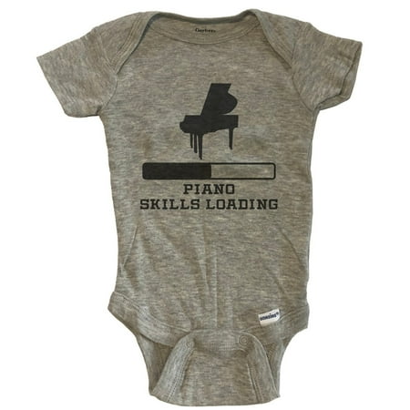 

Piano Skills Loading Funny Musician Humor Baby Bodysuit - Grey