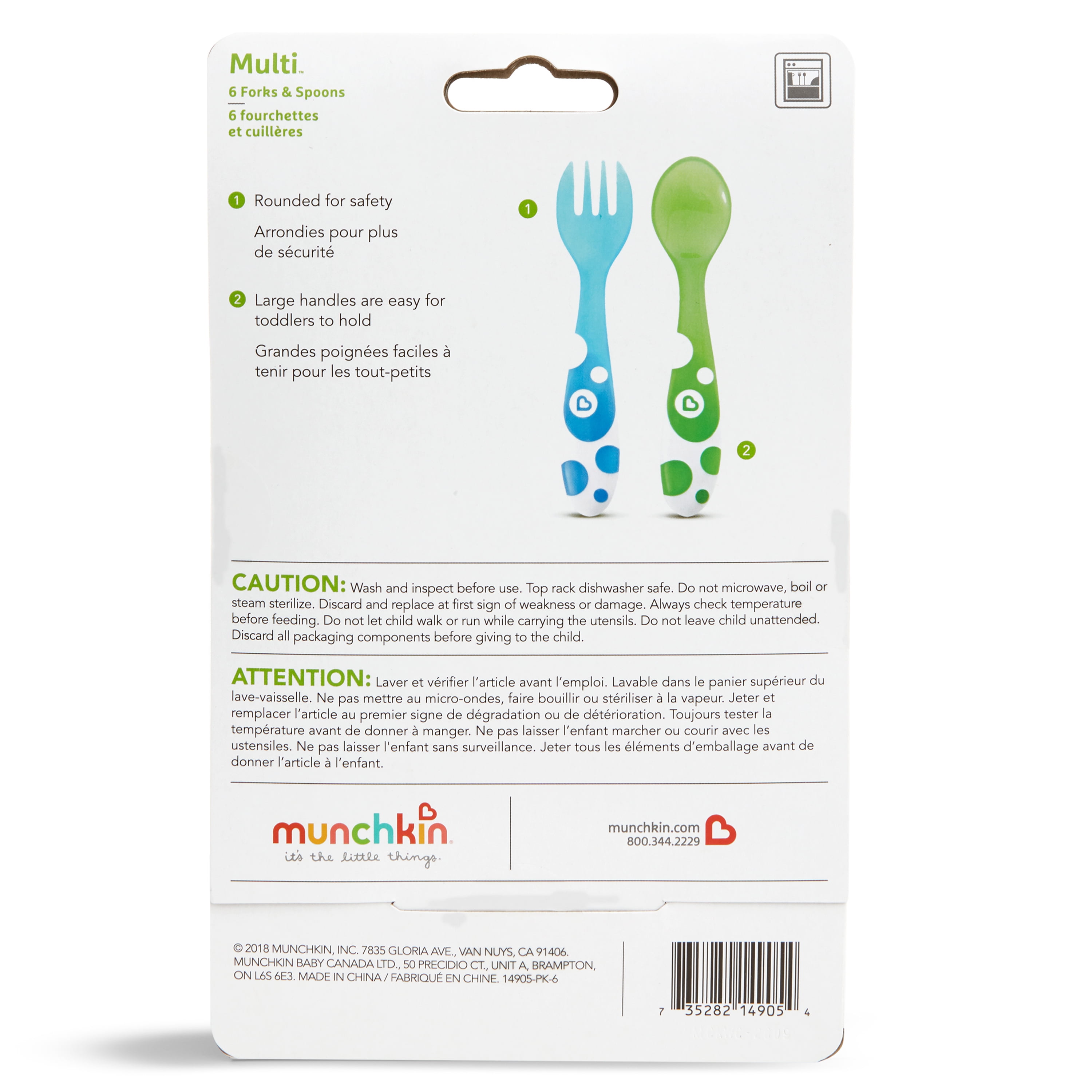 Munchkin 6-Pack Spoons & Forks - colors as shown, one size