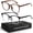 2 Pcs Dark Brown+Gradient Black, variant on ROCK TAKIN Large Frame Blue Light Blocking Glasses 2-Pack - Trendy Graduated Grey & Black Anti Eye Strain Glasses for Screen Use, Women & Men