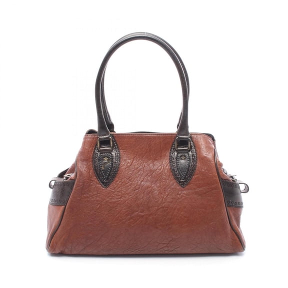 Pre-Owned Fendi Etnico Handbag, Leather, Women's, Brown, 8BN162