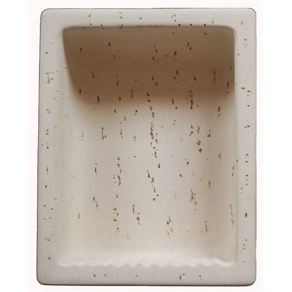 Cast Stone Rectangle Recatangular Recessed Niche - Soap Dish Shampoo Holder - Color Mocha - Approx 14"x11" - for Shower Bathroom