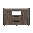 thumbnail image 2 of Modern Stylish Sideboard In Dark Walnut With Two Drawer Storage Areas Rectangular Spaces And Cabinet, 2 of 4