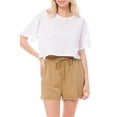 thumbnail image 5 of MixMatchy Women's Solid Elastic Waist band with Drawstring Tencel Shorts, 5 of 7