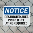 thumbnail image 5 of (2 Pack) Restricted Area Proper O.R. Attire Required OSHA Notice Sign 18 Inch X 12 Inch Plastic Sign, Weather Resistant, UV Protected for Workplace, Business, and Construction Site,, 5 of 8