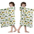 thumbnail image 4 of Cartoon Tractors Hats White Pattern Hooded Bath Towel，50"x30" for Ages 3 To 12 Kids, Quick Dry Lightweight Soft Microfiber Hood Beach Towel Cover Up for Kids, 4 of 7