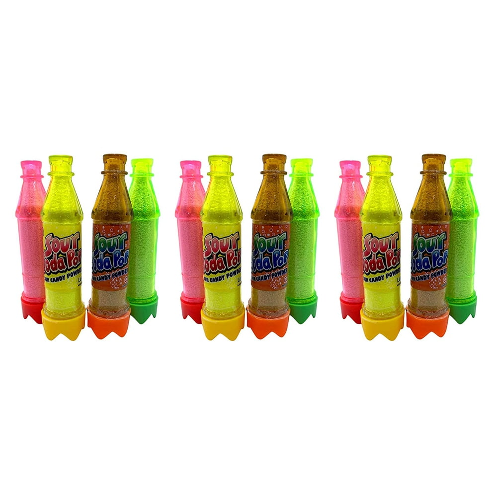 Sour Soda Can Fizzy Candy, Assorted Flavors, 0.32 Ounce, Pack of 12