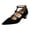 Black, variant on Women's Low Block Heels Pointed Toe Elegant Floral Pumps Comfortable Dress Shoes for Wedding Guest Prom Evening Party Black Size 7