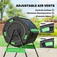 thumbnail image 6 of Outsunny Compost Bin Outdoor, 53 Gal Dual Chamber Tumbling Composter with Adjustable Vents, BPA Free Rotating Tumbling Composter, Green, 6 of 10