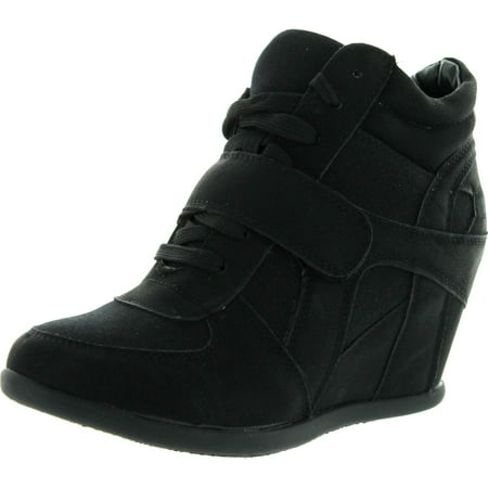 

Top Moda Womens Sammy-40 High Top Strap Womens Hidden Wedge Sneaker Shoes