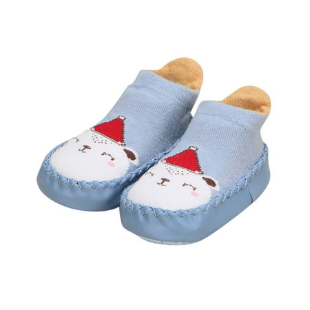 

Zlekejiko Autumn And Winter Cute Children Toddler Shoes Flat Bottom Non Slip Floor Sports Shoes Socks Shoes Lightweight Comfortable Cartoon Rabbit Pattern