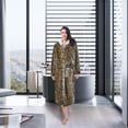 thumbnail image 4 of Catalonia Womens Fleece Long Hooded Robe Blanket, Comfy Soft Chenille Bathrobe with Belt Pockets,Ladies Sleepwear Housecoats,Machine Washable, One Size, Cheetah, 4 of 6