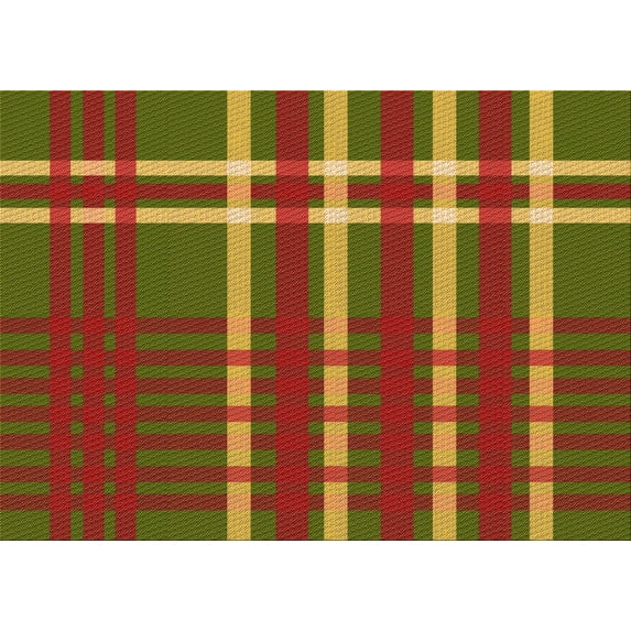 Ahgly Company Indoor Rectangle Patterned Dark Yellow Green Area Rugs, 8' x 10'