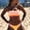 Pink, variant on Women Two Piece Bathing Suits Bandeau Bikini Sets Color Block Strapless Swimsuit Strappy Bottom Swimwear Cutout Bathing Suit Summer Vacation Cruise Tropical Wear Blue S