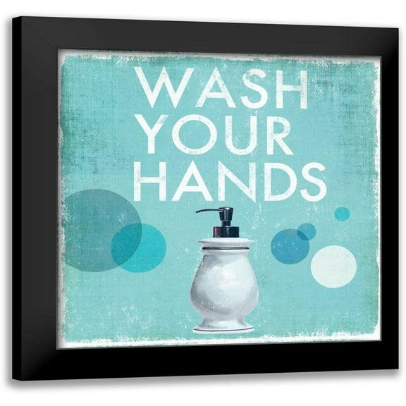 Fontaine, Drako 12x12 Black Modern Framed Museum Art Print Titled - Wash Your Hands