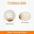 thumbnail image 2 of Uxcell 10pcs Resin Sewing Button, 15mm 5/8-inch 4 Holes Round Buttons for Coat, Men's Suit, Clothes Garment, 1#Beige, 2 of 7