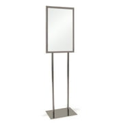 Econoco Heavy Duty Chrome 22" x 22" Bulletin Sign Holder, Flat Base