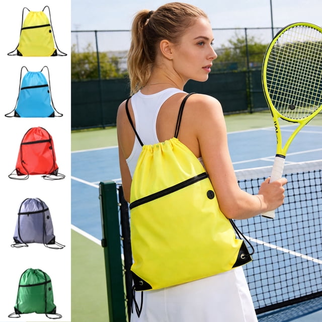 pstuiky Drawstring Backpack Water-Resistant Nylon Large Capacity Sports Bag 1-Pack Lightweight & Durable for Gym, Travel, Swimming & Beach Activities