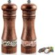 thumbnail image 1 of set of 2 wooden salt and pepper grinders adjustable, 1 of 4