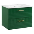 thumbnail image 2 of Modway Daybreak 24" Modern Wood/Ceramic Bathroom Vanity in Green/White, 2 of 9