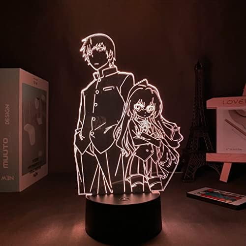 YIXINGCHEN Toradora Anime 3D Night Light 16 Colors Changing Touch & Remote Control Toradora Figure Manga Illusion LED Lamp Christmas Gifts for Boys/Girls/Kids/Fans (Black Base) XCNL#1006