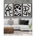 thumbnail image 3 of SHENIFY Black and White Lines Abstract Wall Art 16x24in3pcs Black Framed Ink Wash Minimalist Canvas Painting Artwork, 3 of 5