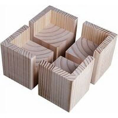 Apuakthei Lot de 4 élévateurs de Meubles Rehausseurs de Meubles en Bois, Lit de Bureau Riser Meubles Pieds de Levage Pieds jusqu'à pour Table de Bureau lit(Size:5x5x5cm)